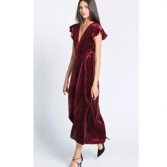 MISA Los Angeles Carolina Velvet Wrap Maxi Dress – Size M – NWOT - Picture 1 of 11